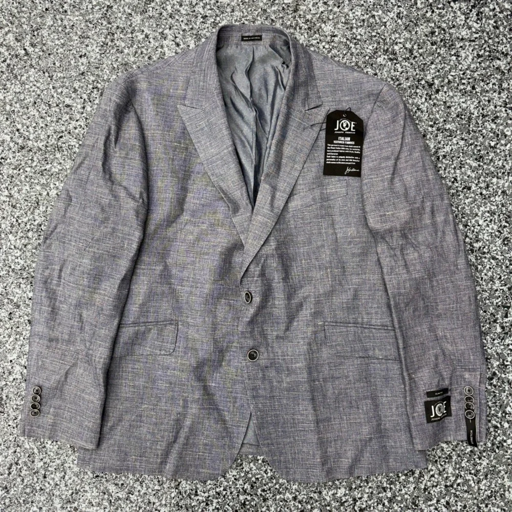 NEW JOE Joseph Abboud Linen Blend Suit Jacket 44 Short Slim Fit Italia Profilo